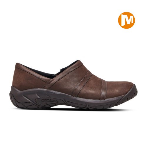 Merrell Encore Moc 4 Leather Freizeitschuhe Damen DunkelBraun [DE-QJWUG]